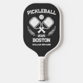 Pickleball Boston 2025 Zwart-wit Custom Pickleball Paddle (Voorkant)