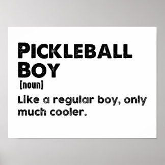 Pickleball Boy Funny Dictionary Definitie Pickle Poster