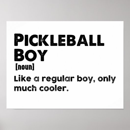 Pickleball Boy Funny Dictionary Definitie Pickle Poster (Voorkant)