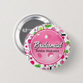 Pickleball Bruidsfeest Verpersoonlijkte Swag Ronde Button 5,7 Cm (Voorkant /achterkant)