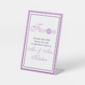 Pickleball Bruiloft Gepersonaliseerde Lavendel en  Reclamebord Met Voetstuk (Voorkant)