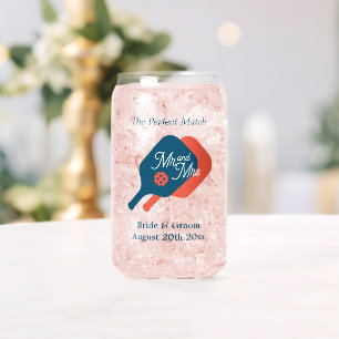 Pickleball bruiloft kan glas met chique logo