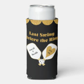 Pickleball Bruiloft Zwart en Goud Gepersonaliseerd (Seltzer Voorkant)