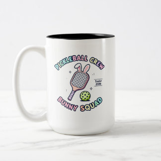 Pickleball Bunny Squad sticker Tweekleurige Koffiemok