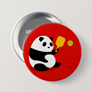 Pickleball Button: "Pickleball Panda" Ronde Button 7,6 Cm
