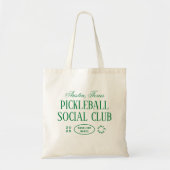 Pickleball Canvas tas in groen en wit (Voorkant)