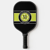 Pickleball Carpe Dinkum Quote Naam Initiaal Zwart Paddle (Voorkant)