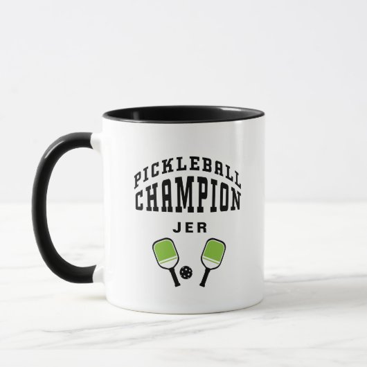 Pickleball Champion Custom Name Initialen Cool Fun Mok (Links)