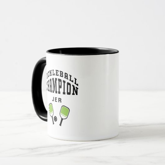 Pickleball Champion Custom Name Initialen Cool Fun Mok (Voorkant links)