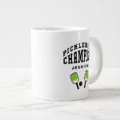 Pickleball Champion Custom Name Initialen Zwart Pl Extra Grote Beker (Voorkant rechts)