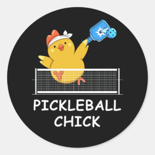 Pickleball Chick grappig Pensioen Gepensioneerde M Ronde Sticker