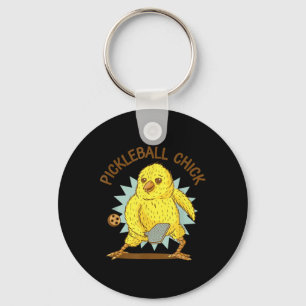 Pickleball Chick Grappig Quote Kip met Paddle G Sleutelhanger
