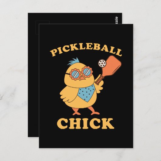 Pickleball Chick - retro Briefkaart (Voorkant / Achterkant)