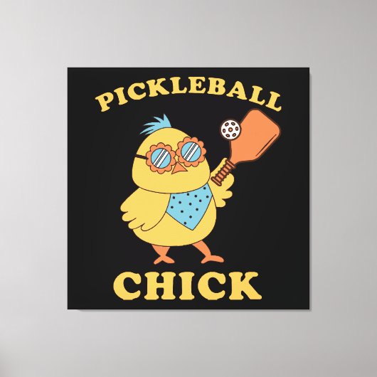 Pickleball Chick - retro Canvas Afdruk (Voorkant)