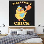 Pickleball Chick - retro Canvas Afdruk (Insitu (Slaapkamer))