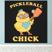 Pickleball Chick - retro Canvas Afdruk (Insitu (Houten vloer))