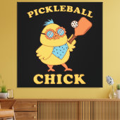 Pickleball Chick - retro Canvas Afdruk (Insitu (Woonkamer))