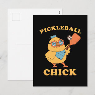 Pickleball Chick - retro Feestdagenkaart