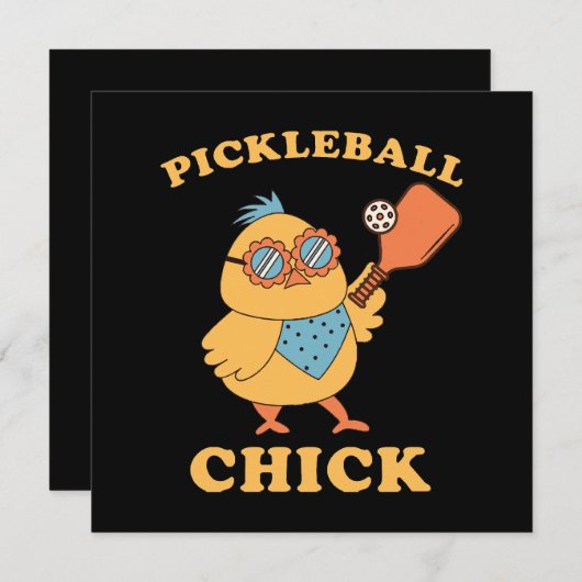 Pickleball Chick - retro Kaart (Voorkant / Achterkant)