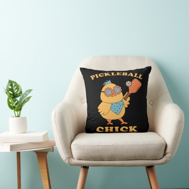 Pickleball Chick - retro Kussen (Stoel)