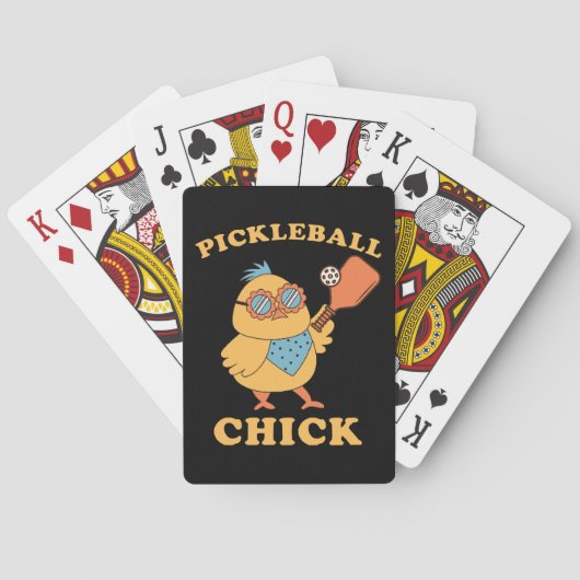 Pickleball Chick - retro Pokerkaarten (Achterkant)