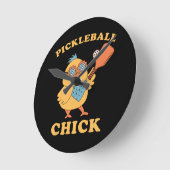 Pickleball Chick - retro Ronde Klok (Hoek)