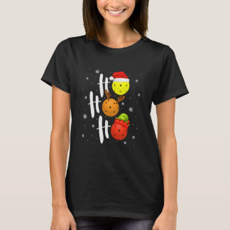 Pickleball Christmas Funny Santa Hat T-shirt