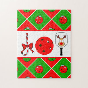 Pickleball Christmas Joy Candy Cane Paddles Ball Legpuzzel