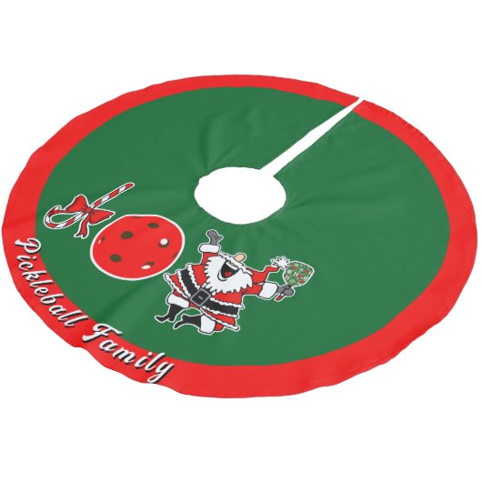 Pickleball Christmas Joy Santa Rood en Groen Kerstboom Rok (Gekanteld)