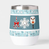 Pickleball Christmas Joy Snowflake Blauw en Wit (Achterkant)