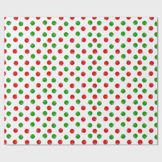 Pickleball Christmas Red and Green Ornaments White Cadeaupapier (Vlak)