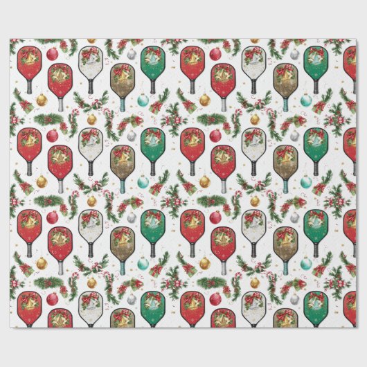 Pickleball Christmas themed with Paddle Cadeaupapier (Vlak)