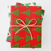 Pickleball Christmas Trees and Red Green Ornaments Inpakpapier Vel (In situ)