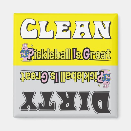 PICKLEBALL CLEAN-DIRTY VAATWASMACHINE MAGNEET (Voorkant)