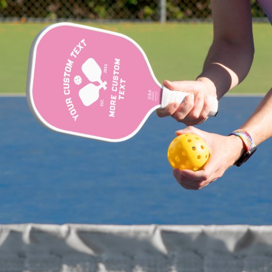 Pickleball Club Logo Speler Naam Gepersonaliseerd  Pickleball Paddle (Insitu)