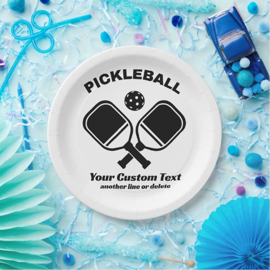 Pickleball Club Pickleball Paddle & Ball Custom Papieren Bordje (Feest)