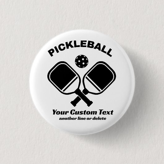 Pickleball Club Pickleball Paddle & Ball Custom Ronde Button 3,2 Cm (Voorkant)