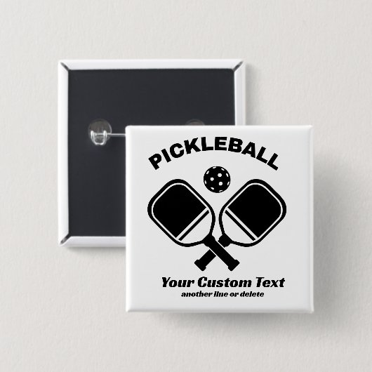 Pickleball Club Pickleball Paddle & Ball Custom Vierkante Button 5,1 Cm (Voorkant /achterkant)