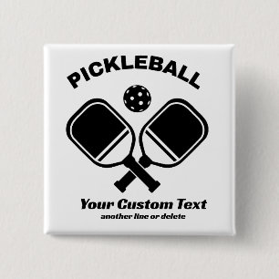 Pickleball Club Pickleball Paddle & Ball Custom Vierkante Button 5,1 Cm