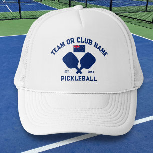 Pickleball Club Team Nieuw-Zeeland NZ Vlag Custom Trucker Pet
