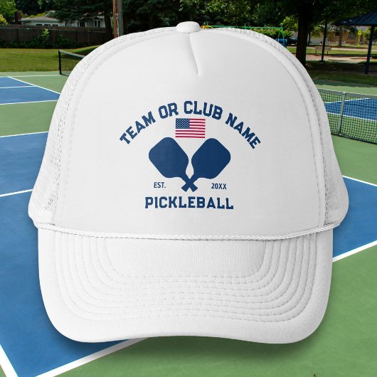 Pickleball Club Team USA American Flag Custom Trucker Pet