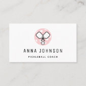 Pickleball Coach Instructor Sport Theme Minimalist Visitekaartje (Voorkant)