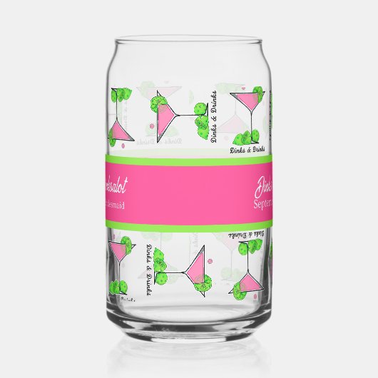 Pickleball Cocktail Dinks & Drinks Personalized (Gauche)