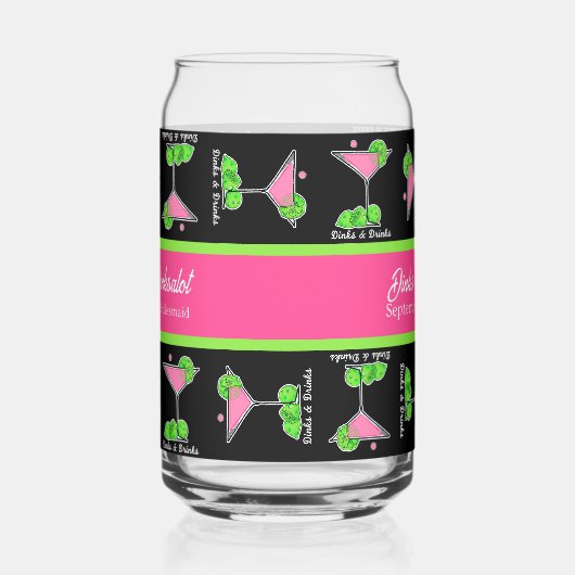 Pickleball Cocktail Dinks & Drinks Personalized (Gauche)