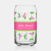 Pickleball Cocktail Dinks & Drinks Personalized Blikvorm Glas (Voorkant)