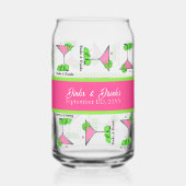 Pickleball Cocktail Dinks & Drinks Personalized Blikvorm Glas (Achterkant)