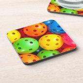 Pickleball Colorful Bier Onderzetter (Linkerzijde)