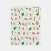 Pickleball! Colorful Monogram Initiaal Patroon Fleece Deken (Voorkant)