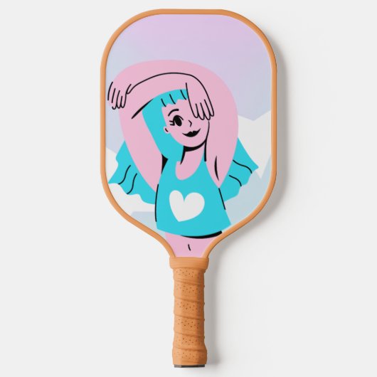 Pickleball conception d'art trans sur une raquette de pickleb (Recto)