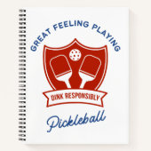 Pickleball cool ontwerp om te draag notitieboek (Voorkant)